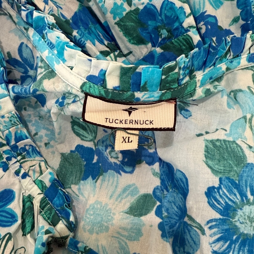 NWOT Tuckernuck Paloma Beach Caftan Blooming Garden Salty Maxi Dress Size XL - Picture 8 of 9